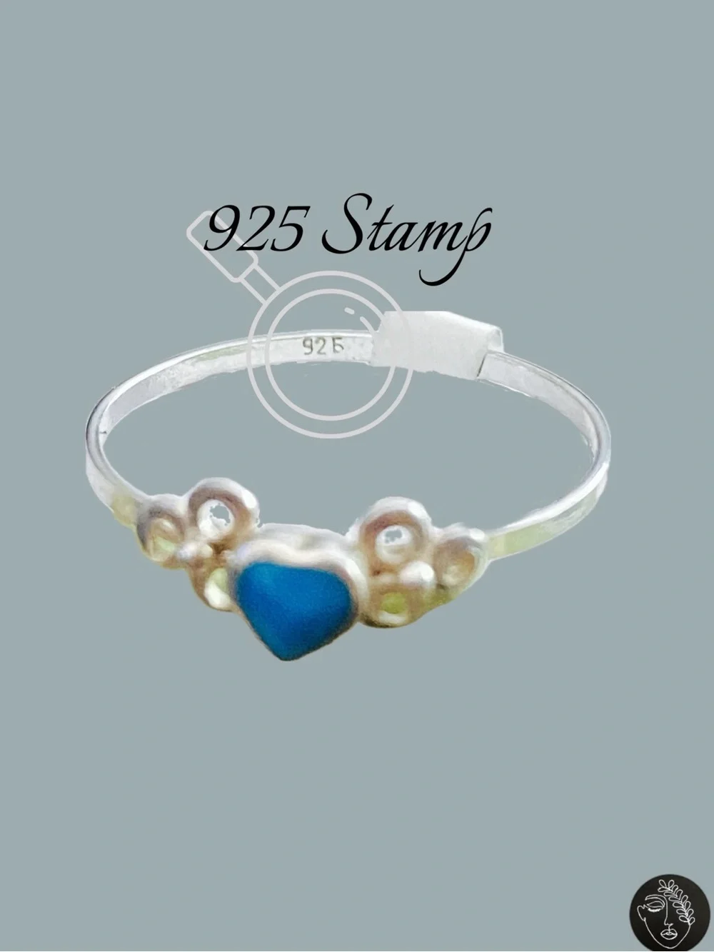 VTG NWT 925 Sterling Silver Navajo Turquoise Heart Ring Sz 6 0.56g